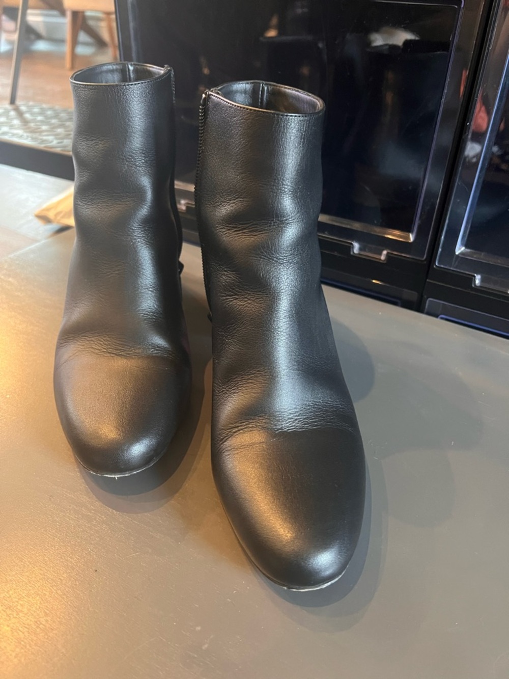 Christian Louboutin Black Leather Ankle Booties - Jane Booty